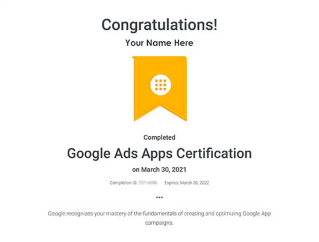 google ads app certification