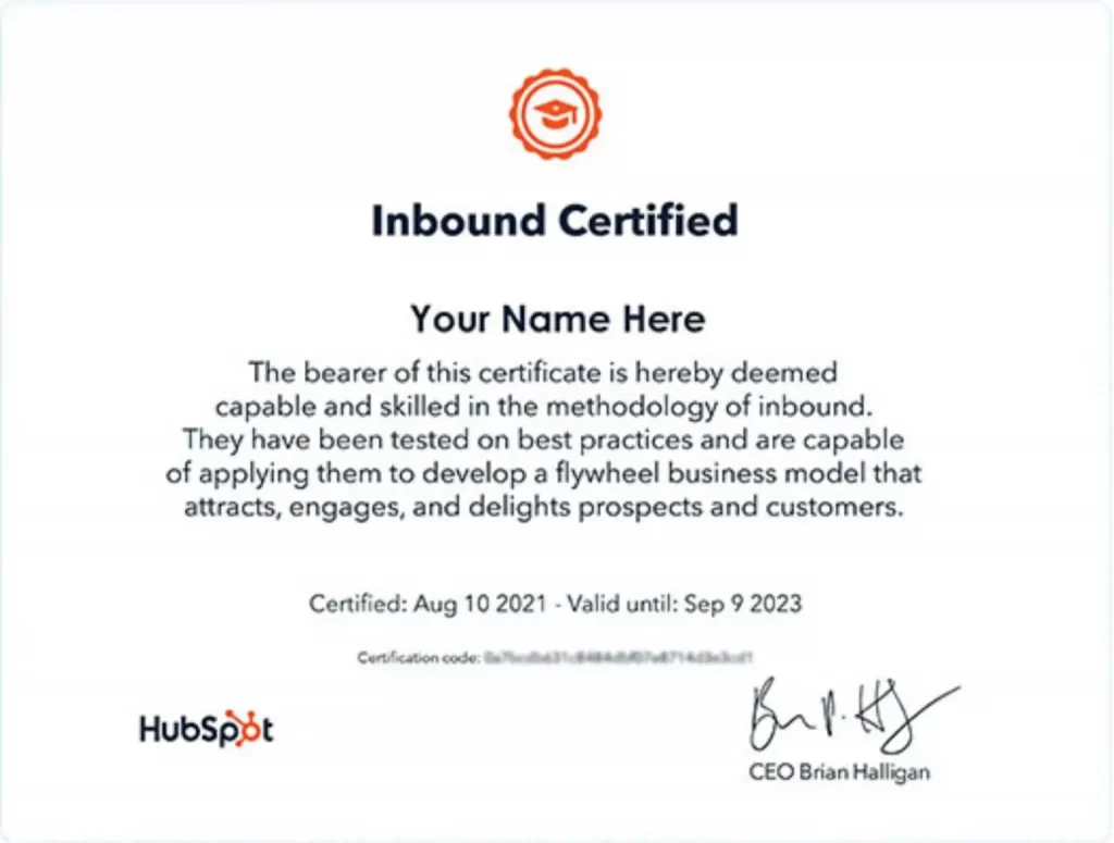 inbound certification