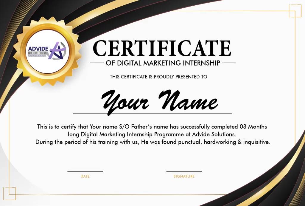 digital marketing course certificate